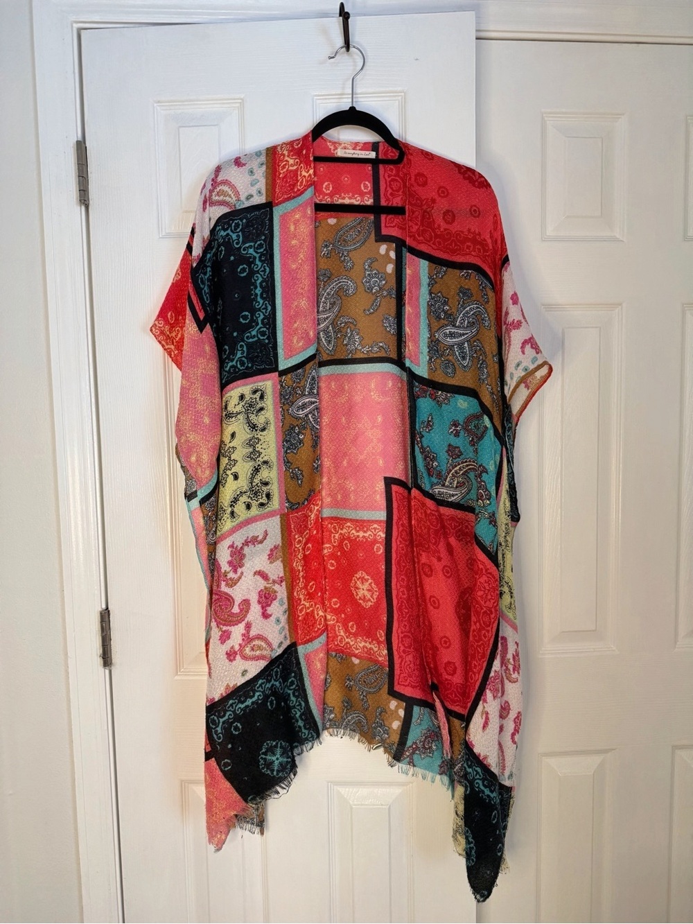 Free People Do everything in love Red and Cream Woven Label Accent